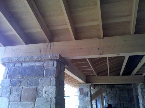 Cypress 8 x 16 Beam, kiln dried, S4S with Cypress Joists and Decking.