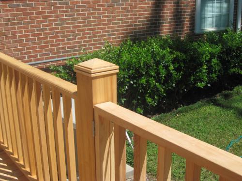 Cypress posts, railing, and balusters</br></br>