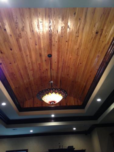 Pecky Cypress ceiling in dining room</br></br>